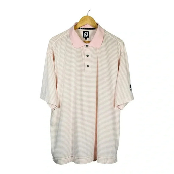 FootJoy King and Prince Golf Course Pink White Striped Polo Men Size‎ XL - Picture 1 of 9